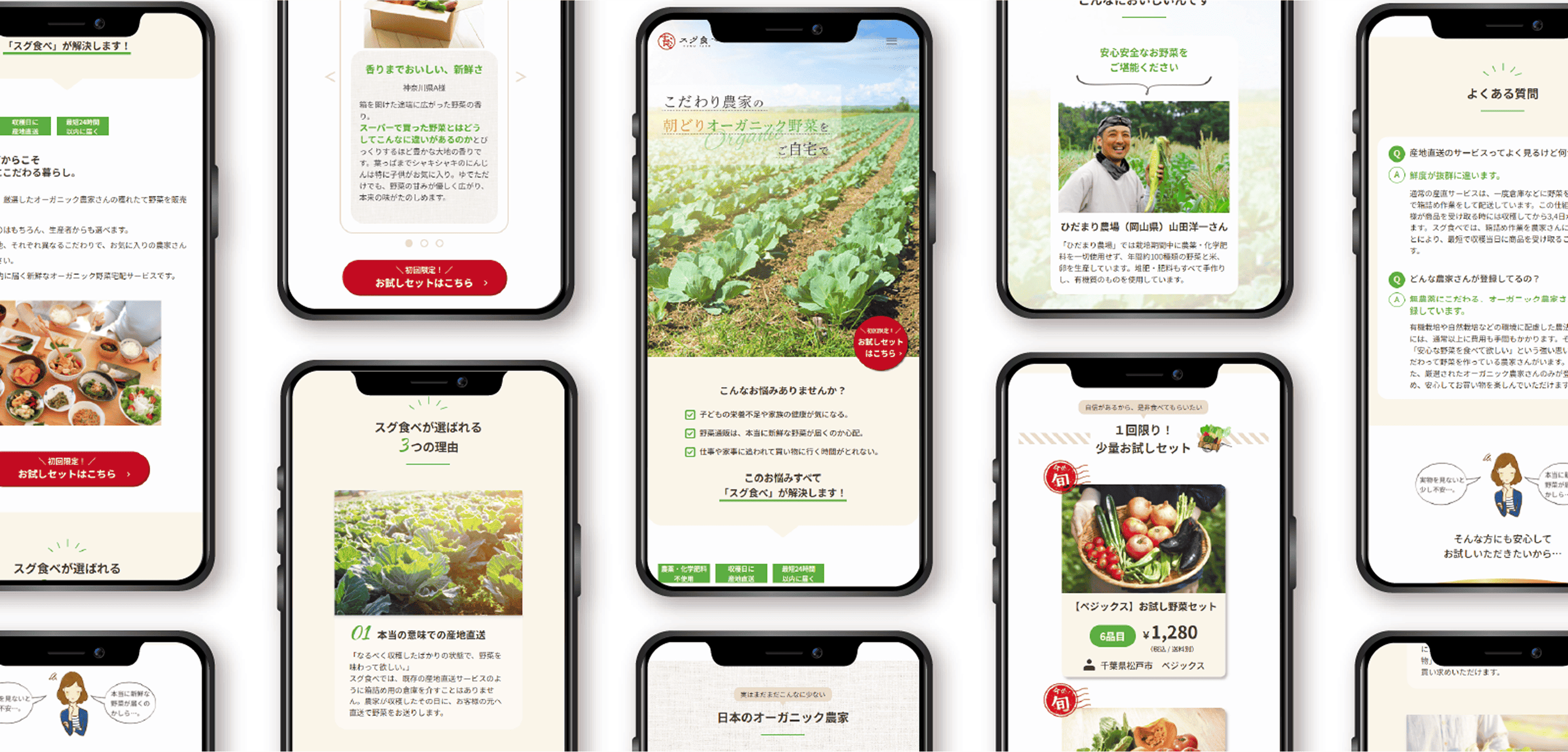 すぐ食べのLPのモックアップ画像